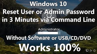 2024 Reset Windows 10 Password without Software or Bootable Media using only Command Line [upl. by Ainslie177]