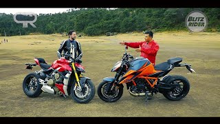 KTM SUPER DUKE 1290 R VS DUCATI STREETFIGHTER V4 S BLITZ RIDER CON PATRICK EN RUEDAS [upl. by Llerref965]