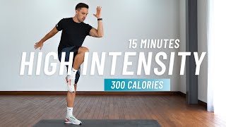 15 Min All Standing HIIT Workout for Fat Burn  No Equipment No Repeats [upl. by Lehcyar]