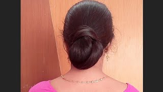 Daily Low Bun juda hairstyl sareeEasy Juda Hairstyle With ClutcherHair Style girl simple easyHome [upl. by Cloutman45]