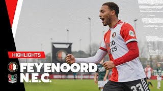 VIER goals van Dessers  Highlights Feyenoord  NEC  Friendly 20212022 [upl. by Lleinnad]