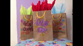 💝Como hacer BOLSAS DE REGALO con papel kraft 🎁  Hola Paola [upl. by Nyvrem]