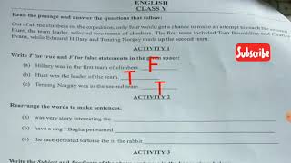 CLASS 5 MODEL ACTIVITY TASKS ENGLISH WITH ANSWER PART II WB ACTIVITY TASKS CLASS FIVE [upl. by Nerita345]