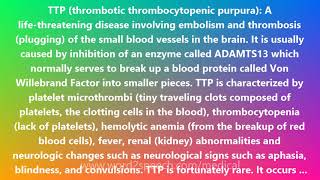 TTP thrombotic thrombocytopenic purpura  Medical Meaning and Pronunciation [upl. by Farron]