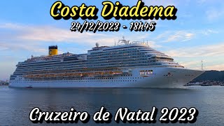 Costa Diadema saindo de Santos 24122023  Cruzeiro de Natal 2023 [upl. by Akiria]