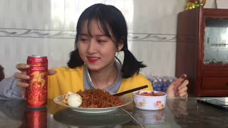 ASMR Samyang Fire Noodles  Ăn Thử Mì Cay Hàn Quốc Samyang [upl. by Sihonn]