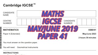 Mathematics IGCSE MAYJUNE 2023 PAPER 410580extended 058041 MayJune 2023 [upl. by Daiz]