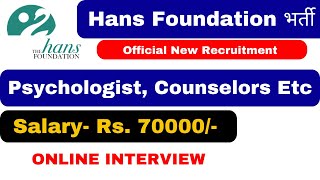 Psychologist amp Counselors fresh Vacancy  Salary 70000  Online interview [upl. by Endora]