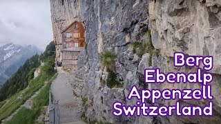 Beautiful Ebenalp Mountain Switzerland And Eating At The Famous Aescher Cliff Restaurant [upl. by Notnel833]