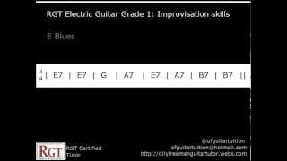 Electric Guitar Grade 1 Improvisation Backing Track  E Blues [upl. by Anirbys969]