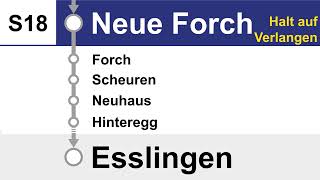 FB Ansagen • S18 • Zürich Stadelhofen – Zumikon – Forch – Egg – Esslingen [upl. by Nitsruk]