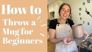 How to Center Clay on the Pottery Wheel  Throwing a Mug for Beginners [upl. by Douty]