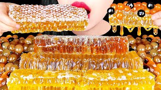 ASMR RAW HONEYCOMB TAPIOCA PEARL 벌집꿀 타피오카펄 먹방 蜂の巣 ハニカム EATING SOUNDS MUKBANG 咀嚼音 꿀 자르는 소리 [upl. by Penelopa]