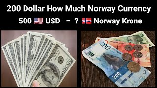 Today 200 dollar How Much in Norway CurrencyUS Dollar to Norwegian Krone  USD to NOK [upl. by Sancho256]