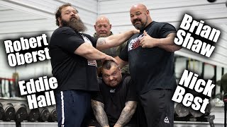 Training with The Strongmen at BRIAN SHAWS GYM  Eddie Hall [upl. by Quartas750]