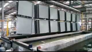 Dip Pre treatment plantaluminium panels being dipped in various stages before powder coating [upl. by Elicul]