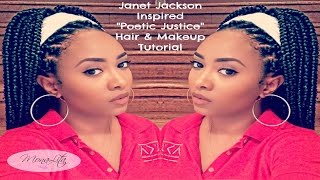 Janet Jackson  Poetic Justice Makeup amp Braid Tutorial [upl. by Adiaz729]