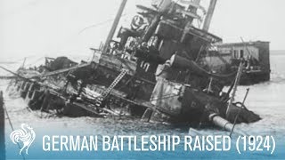 Sunken WWI German Battleship Raised SMS Hindenburg 1924  British Pathé [upl. by Eseeryt]