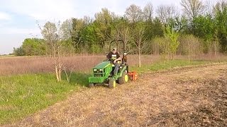 Compact Tractor Tilling Sod  Johnny Almost Bites Off More Than He Can Chew [upl. by Yanttirb]