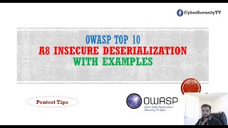 Insecure Deserialization  OWASPT Top 10 [upl. by Anirdnaxela]