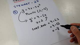 Reta tangente à curva  Stewart 27  exercício 5 [upl. by Rehpotirhc]