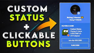 Get Custom Status And Clickable Buttons On Your Profile 2022   PREMID TUTORIAL   Discord [upl. by Hgielac357]