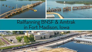 An Aerial Look at BNSF amp Amtrak in Fort Madison Iowa [upl. by Bellis]