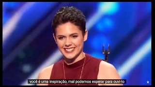 Incrível apresentação de Calysta Americas Got Talent  Legenda PTBR [upl. by Idnew]