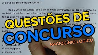 4 QUESTÕES DE RACIOCÍNIO LÓGICO DE CONCURSO  RACIOCÍNIO LÓGICO 130 [upl. by Nuahsel]