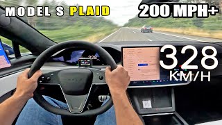 TESLA PLAID TRACK PACK 1020HP  0328KMH 0205MPH  STANDING MILE [upl. by Casie]