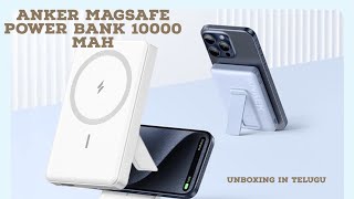 Anker MagSafe power bank 10000mah Unboxing in Telugu [upl. by Nillek]