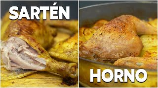 2 RECETAS de 🍗 POLLO asado con horno y con sartén Riquísimo y con TRUCOS [upl. by Arrakat]