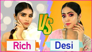 Rich vs Desi Makeup Look  Step By Step for Beginners  Anaysa [upl. by Carey]