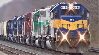 The Best Looking Train Ever 7 Colorful EMD Engines Pull Freight Train Let Me Know In The Comments [upl. by Derrik]