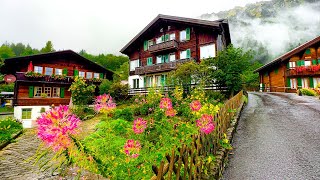 Wengen walking tour with a surprise 🤫🇨🇭 Swiss village 4K [upl. by Ecal]