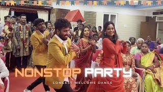 Tamil Marriage welcome dance Chennai  Wedding welcome dance  Nonstop Dance Crew  Longest [upl. by Razid469]