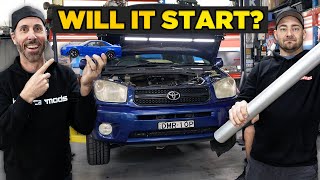 Boosted Toyota Rav4 Exhaust and First Start Part 3 [upl. by Harbed]