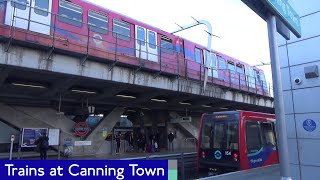 London Underground and DLR trains at Canning town [upl. by Vala]