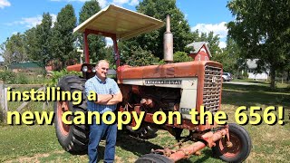 installing an Iron Bull ROPS amp canopy on the International 656 tractor [upl. by Poland]