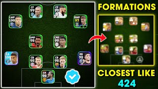 How To get closest Formations to 424 in eFootball 2024 mobile 😍  eFootball Best Formations [upl. by Norha812]