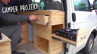 Küchenmodul selber bauen  VW T4 Camper Innenausbau Teil 2  Ben am Leben [upl. by Eahsel]