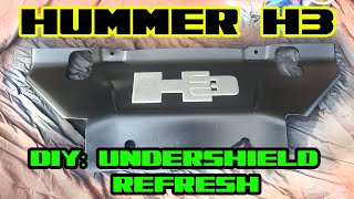 Hummer H3 undershield clean and undercoat spray looks MUCH BETTER [upl. by Ynttirb]