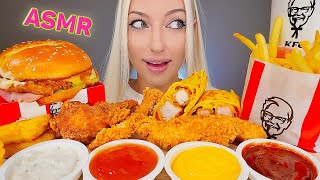 ASMR EATING KFC FRIED CHICKEN BURGER NUGGETS FRIES 치킨너겟 햄버거 치즈소스 FAST FOOD MUKBANG 먹방 [upl. by Anallise]