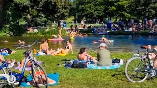 Englischer garten München Munich eisbach swimming 1692418 [upl. by Jaymie150]