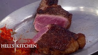 Raw Steak Leaves Gordon Ramsay Speechless  Hells Kitchen [upl. by Yrtsed]