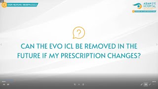 Can the EVO ICL be removed in the future if my prescription changes Dr Vardhaman Kankariya  Pune [upl. by Consalve]