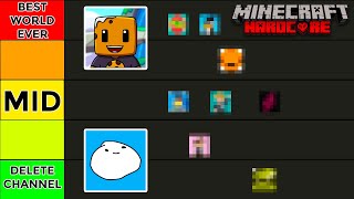 I RANKED Every Minecraft Hardcore YOUTUBER Tier List [upl. by Siocnarf]