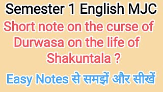 write short note on the curse of durwasa on the life of shakuntala in english  shakuntala [upl. by Dragde298]