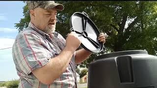 MOULTRIE DEER FEEDER  30 GAL  UNBOXING  ASSEMBLY moultrie feeder assembly [upl. by Asiek]