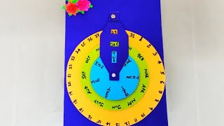 DIY DateMonthDay set wheel Calendar Easy Desk Calendar Making step by step  DIY calender [upl. by Ennirak]